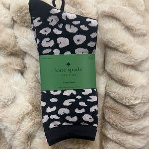 kate spade Black and Cream Patterned Crew Socks